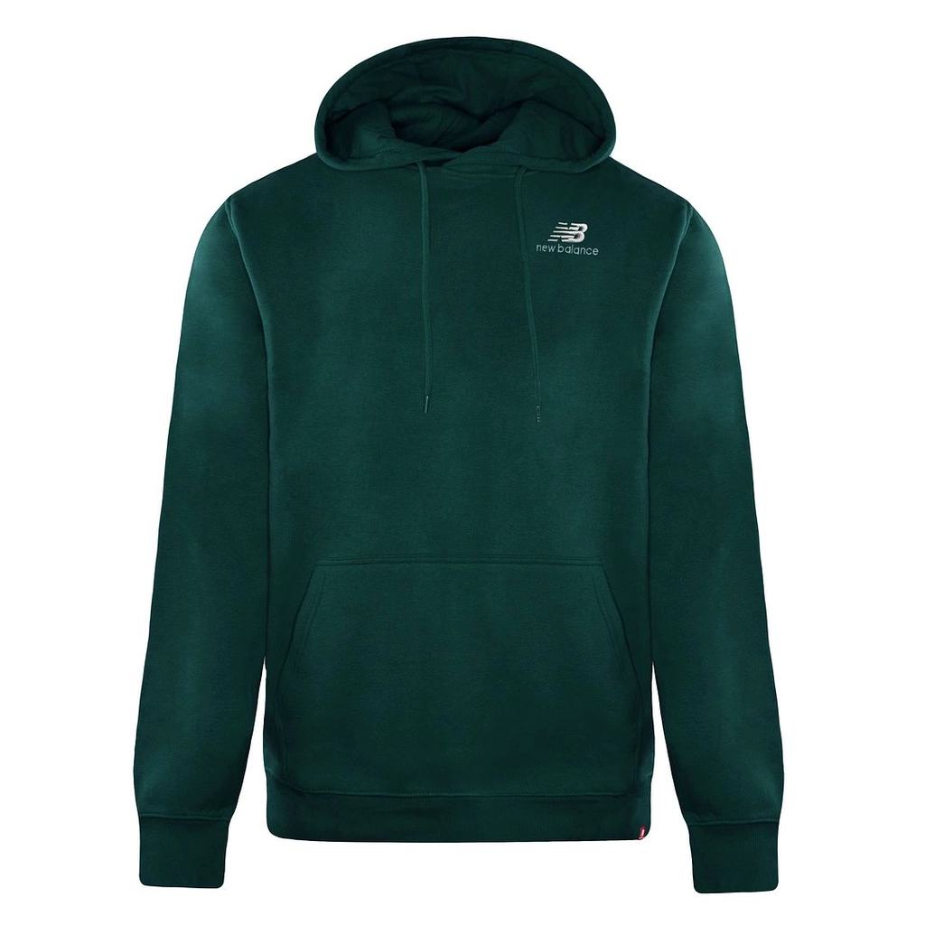 New Balance Long Pullover Teal Mens Essentials Embroidered Hoodie MT11550 TKK Cotton - Size Medium